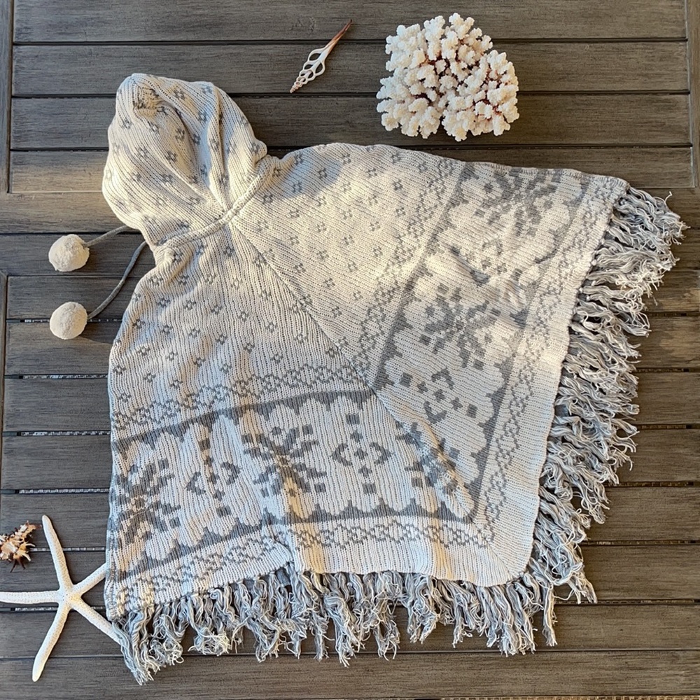 🔆PJ SALVAGE🔆 NATURAL PONCHO SWEATER REVERSIBLE - Picture 15 of 16